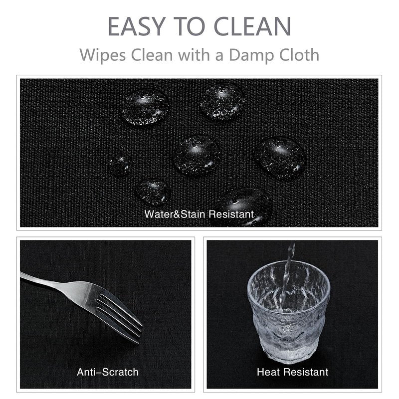 Veblandy Rectangle Tablecloth Waterproof 60x84 inch Linen Textured Table Cloth Stain and Wrinkle Resistant Washable, Decorative Fabric Table Cover for Dining, Party and Camping, Black