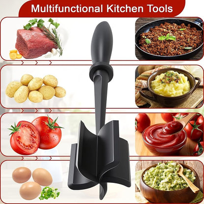 Meat Chopper,Ground Beef Meat Masher,Ground Beef Chopper Tool,Hamburger Smasher Tool,Plastic Meat Spatula Chopper,Meat Separator Kitchen Tool for Food Potato Bean