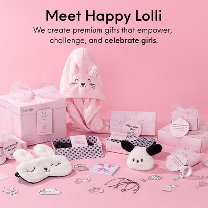 HAPPY LOLLI Pink LolliBox Gift Set for Tween & Teen Girls Ages 8–15, Birthday Gift Box, Ready-to-Gift Surprise Box with 8 Individually Wrapped Gifts & Empowering Challenges