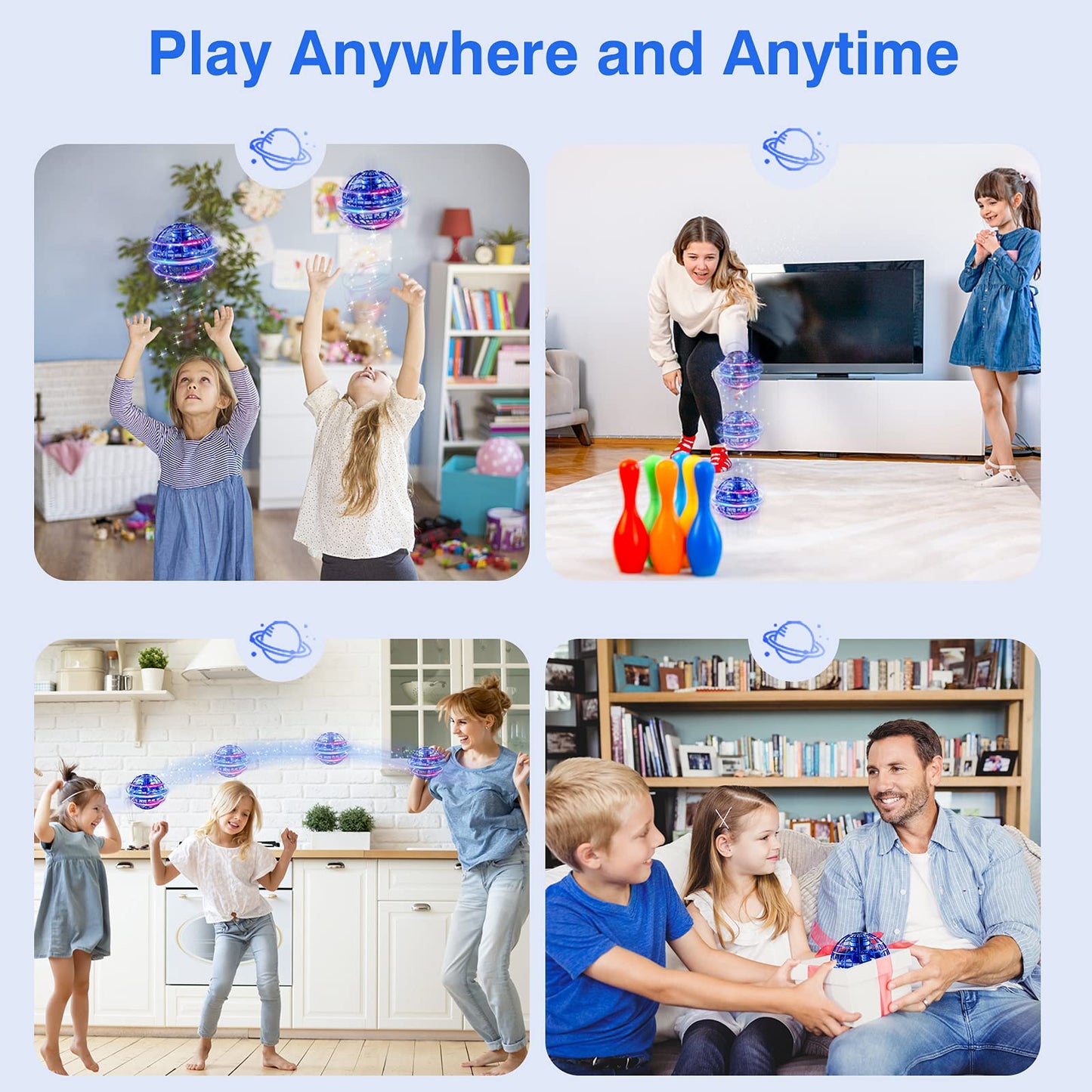 Ciniffo Flying Orb Ball 2025, Hand Controlled Boomerang Spinner Mini Drone Cosmic Globe Toy, Cool Toys Gift for 6 7 8 9 10+ Year Old Boys Girls Teens Outdoor Toys(Blue)
