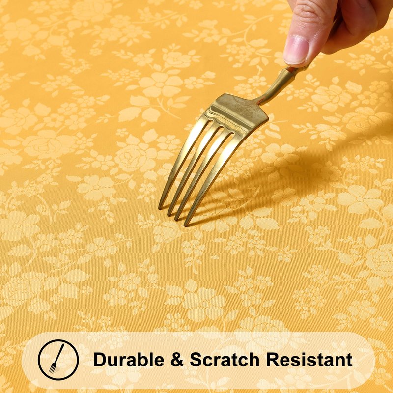 Smiry Rectangle Table Cloth, Waterproof Heavy Duty Vinyl Tablecloths, Wipeable Washable Table Cover for Kitchen and Dining Room (Mustard Yellow, 60" X 120")