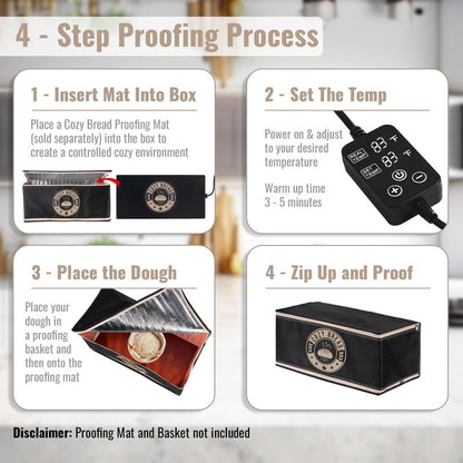 Cozy Bread® Proofing Box | Compatible with 10" x 21" Proofing Mat (Heat Mat Not Included) | USA Brand