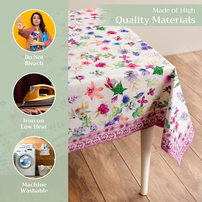 Maison d' Hermine Table Cloth Square Table 100% Cotton 54 x 54 Inches Tablecloth Reusable Decorative for Dining Kitchen Room Farmhouse Home Gifts for Mothers Day Spring Summer - Chardon