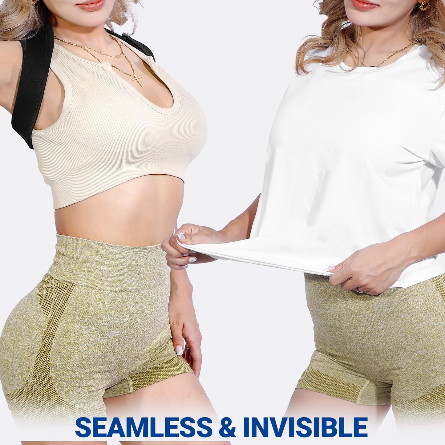 Posture Corrector for Women and Men, Adjustable Upper Back Brace, Spine Support Straightener, Neck, Shoulder, Back and Lumbar Pain Relief, Comfortable & Breathable