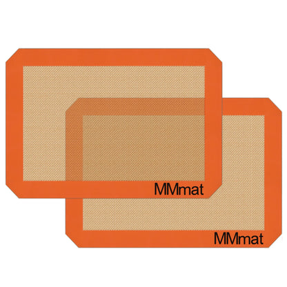 MMmat Silicone Baking Mats - Best German Silicone - Non Slip Silicone Baking Sheet, Non Stick Reusable Silicone Mats for Baking, Oven Liner, Counter Mat - 9x13 inch, Set of 2