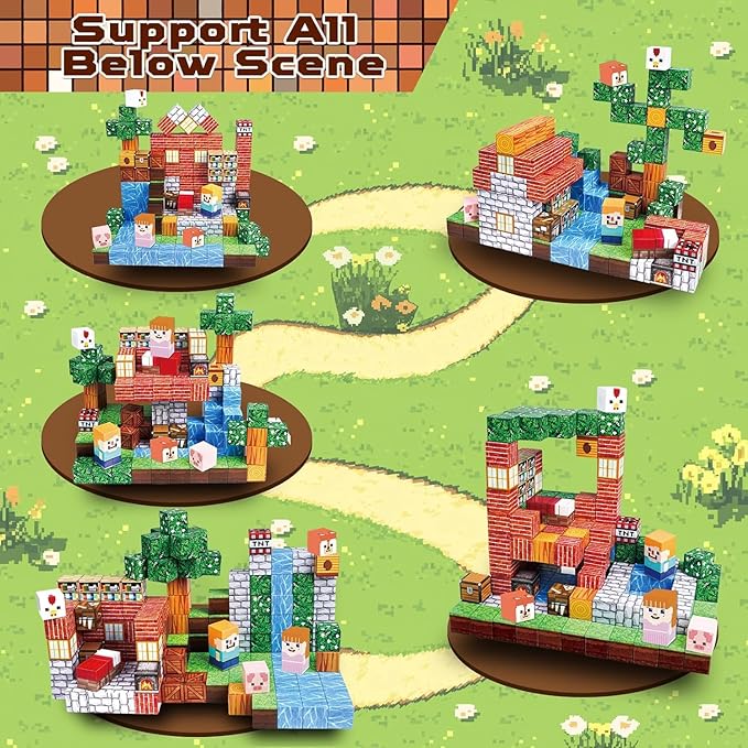 150PCS Magnetic Blocks - Magnetic Building Blocks Stacking Magnets for Kids Sensory Toy for STEM Montessori Sensory Toys for Kids 3+ Boys and Girls Christmas Birthday Gifts