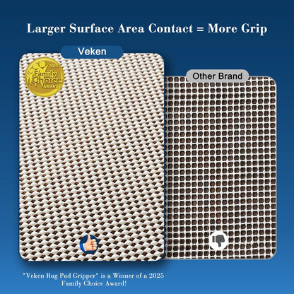 Veken Non-Slip Rug Pad Gripper - Thick 4x8 Ft Area Rug Mat for Hardwood & Tile Floors