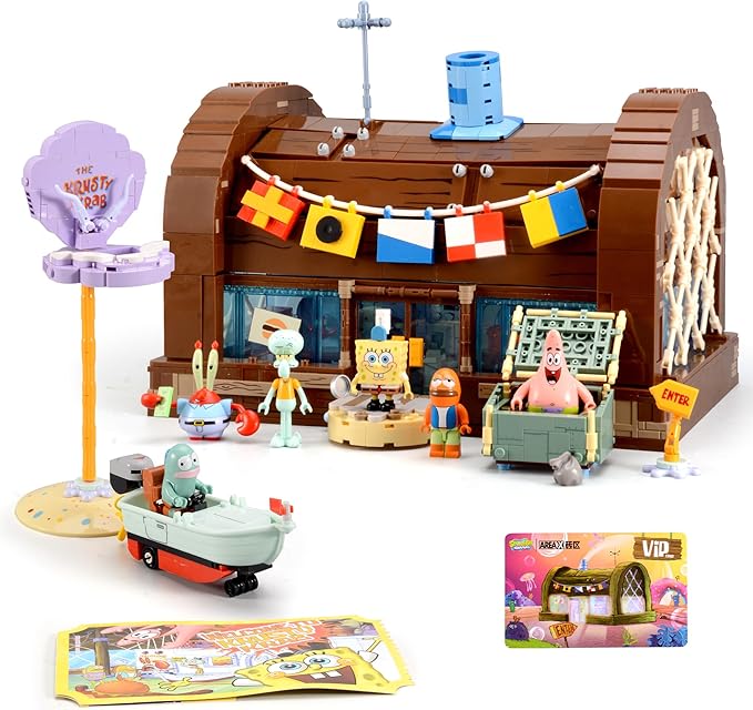 Toy Building Brick Blocks Toys Sets Display Box kit Action Figures Pineapple House Patrick Stone Star Home for Boys and Girls Kids Age 2-4 3-5 5-7 8-12 Fans STEM Gift (2718 pcs)