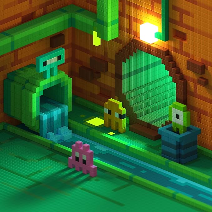 PIXIO Mini Monsters - Tiny Magnetic Blocks Building Toy in The Pixel Art Style with Free App - 5/16 Plastic Cubes with 6 Magnets Inside - Open Ended Toy - Creativity Toy for Ages 6+