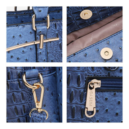 Women Handbag Wallet Tote Shoulder Hobo Bag Top Handle Satchel Purse Set 2pcs with 3 Compartments