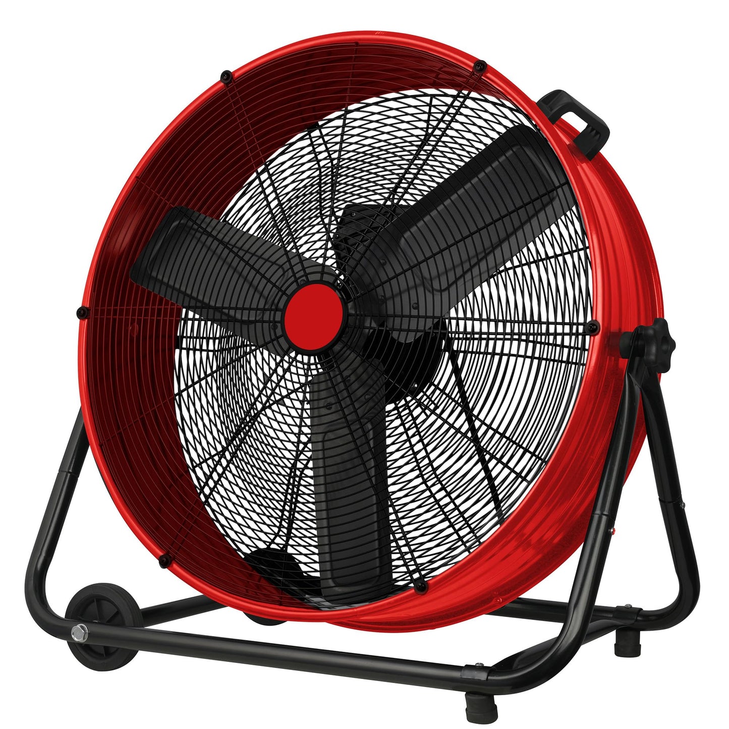EliteEdge 24 in Industrial Floor Fan, Heavy Duty Industrial Floor Fan with Adjustable 3 Speed 4800-8800 CFM Cooling, for Industrial Commercial Space Garage, Metal Blades/360° Rotation,Red
