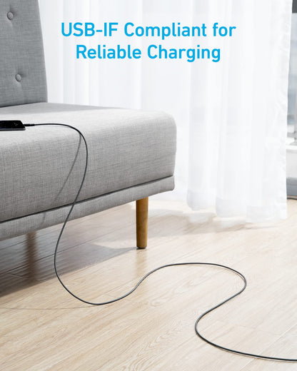 Anker USB A to USB C Cable, Charger Cord (2 Pack, 3FT), for iPhone 17 Series,Samsung Galaxy Note 10/S10+ S10, LG V30 (Black)