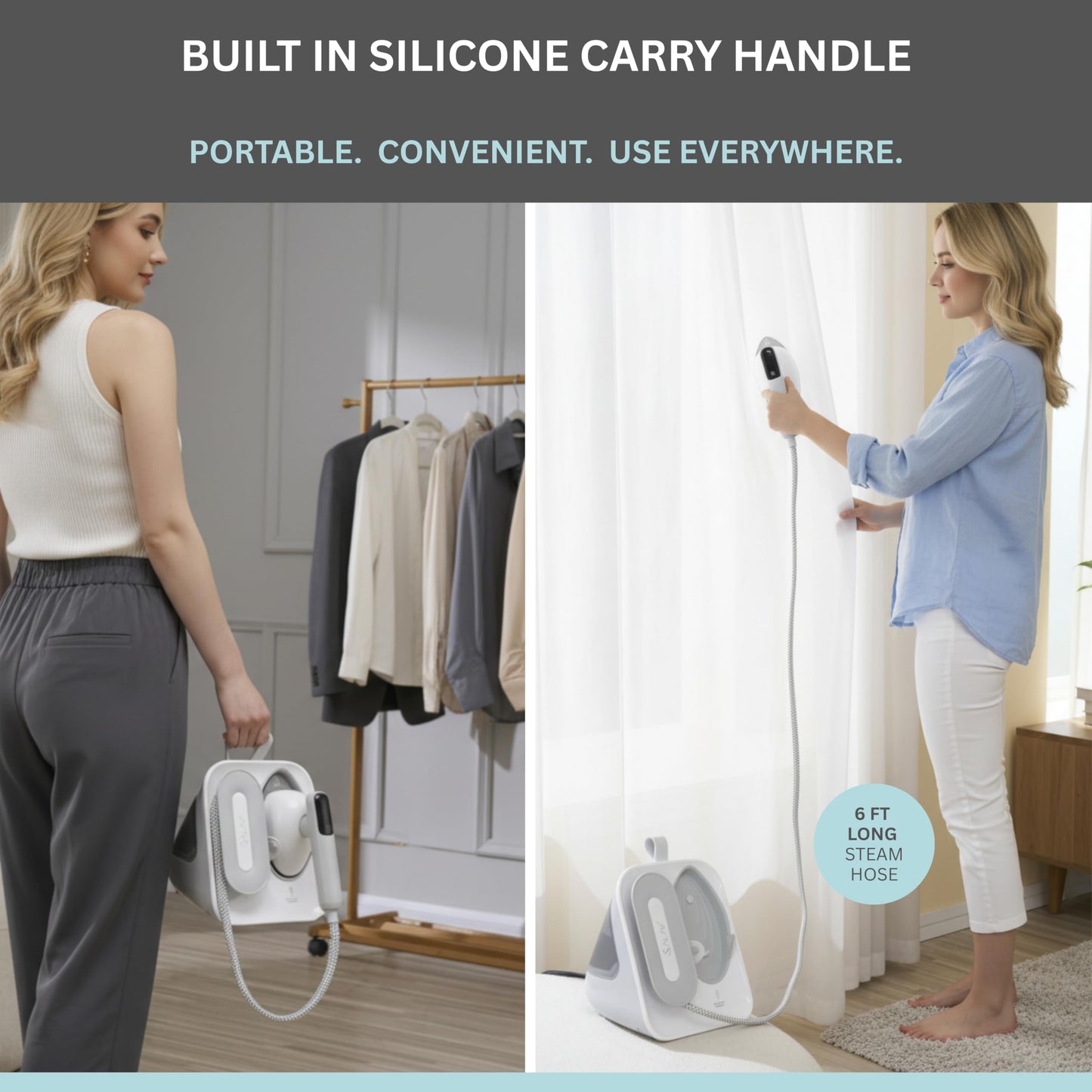 SALAV DuoPress Smart Deluxe Steam Station, Garment Steamer & Iron, 6ft Extra-Long Hose, Auto-Off Safety, Digital Display, 7 Steam Levels, 1.1L Water Tank, Dry Iron Mode & Steam Burst