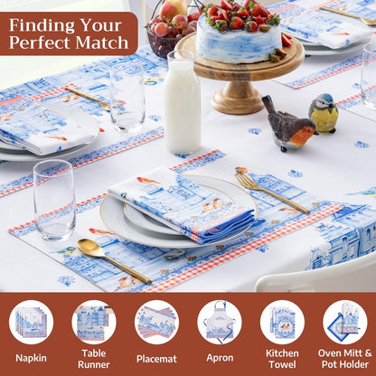 Maison d' Hermine Table Cloth Rectangle Table 100% Cotton 54 x 72 Inches Tablecloth Reusable Decorative for Dining Kitchen Room Farmhouse Home Gifts for Mothers Day Spring Summer - Amsterdam Canals
