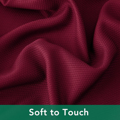 Biscaynebay Textured Fabric Christmas Round Table Cloth 90", Burgundy Water Resistant Washable Folding Table Cloths for Dining, Kitchen, Wedding & Parties Machine Washable