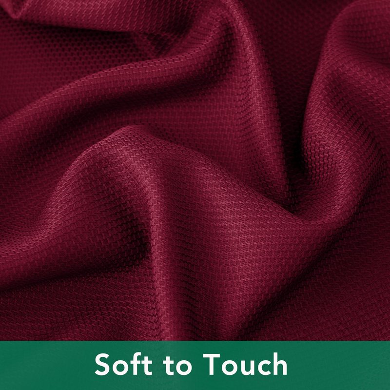 Biscaynebay Textured Fabric Christmas Rectangle Table Cloth 90x156 Inch, Burgundy Water Resistant Tablecloths for Dining, Kitchen, Wedding, Parties etc. Machine Washable