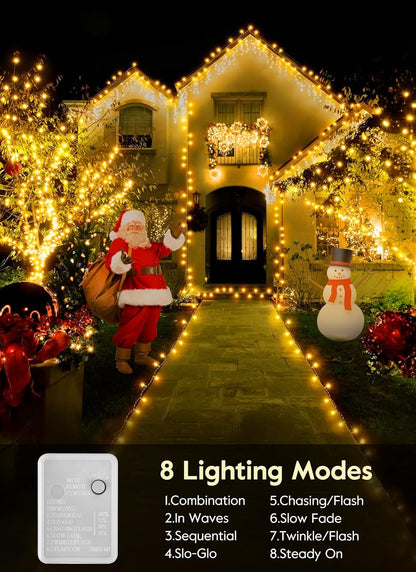 66FT 200 LED Christmas Tree Lights - Twinkle Fairy String Lights with 8 Flashing Modes | Warm White for Indoor & Outdoor Holiday Decor