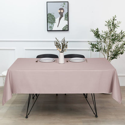 sancua Square Tablecloth - 54 x 54 Inch - Stain and Wrinkle Resistant Washable Polyester Table Cloth, Decorative Fabric Table Cover for Dining Tables, Buffet Parties and Camping, Blush