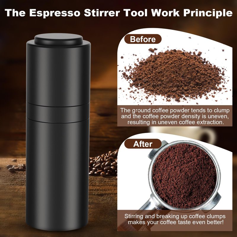 TIVERAIN WDT Espresso Distribution Tools Espresso Stirrer Tool WDT Coffee Distributor for Barista Espresso Machine Accessories 9*0.35mm Espresso Grounds Stirrer with Extra 9 Replaceable Needles,Black