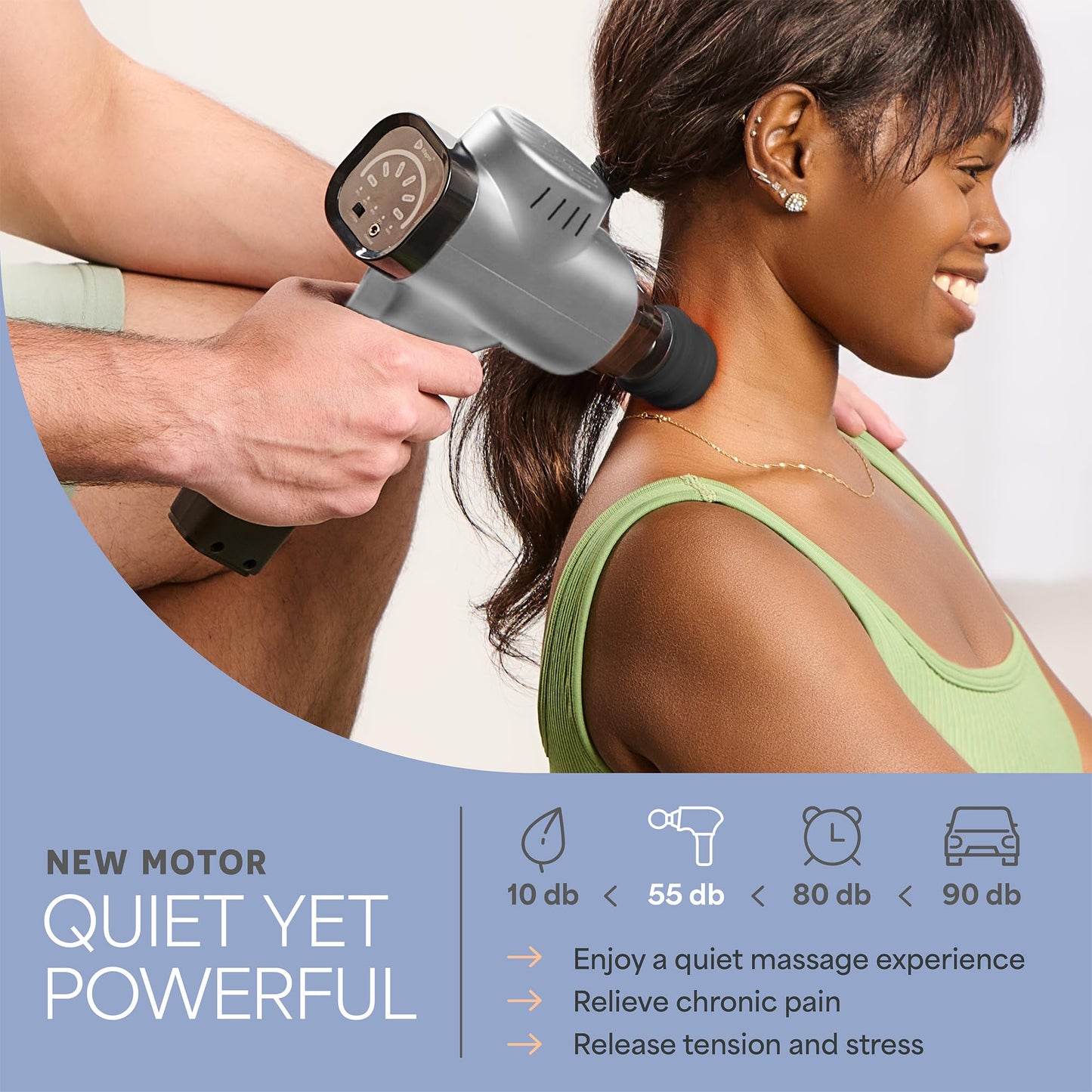 LifePro Massage Gun & Holder (Sold Separately) – Percussion Muscle Massager for Athletes with 8 Heads & 6 Speeds – Deep Tissue Back Muscle Extender for Recovery