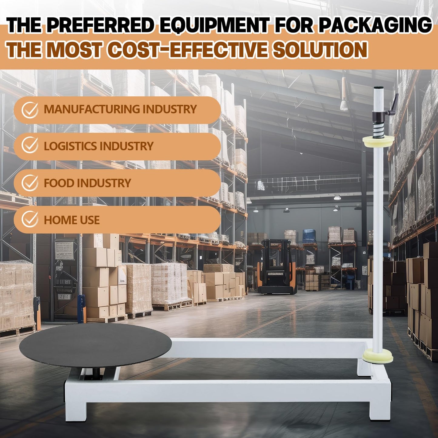 Threlaco Manual Stretch Film Wrapping Machine Heavy Duty Stretch Wrap Machine Dispenser Table Pallet Box Shrink for 12-20in Film Warehouse Factory Express Station Logistics Center Supermarket