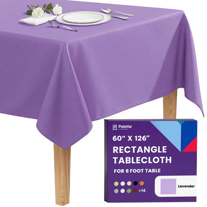 Gee Di Moda Rectangle Tablecloth - 60 x 126 Inch Lavender Table Cloth for 8 Foot Rectangle Tables - Heavy Duty Washable Fabric - for Holiday Party, Dinner, Weddings, Baby Shower & Events