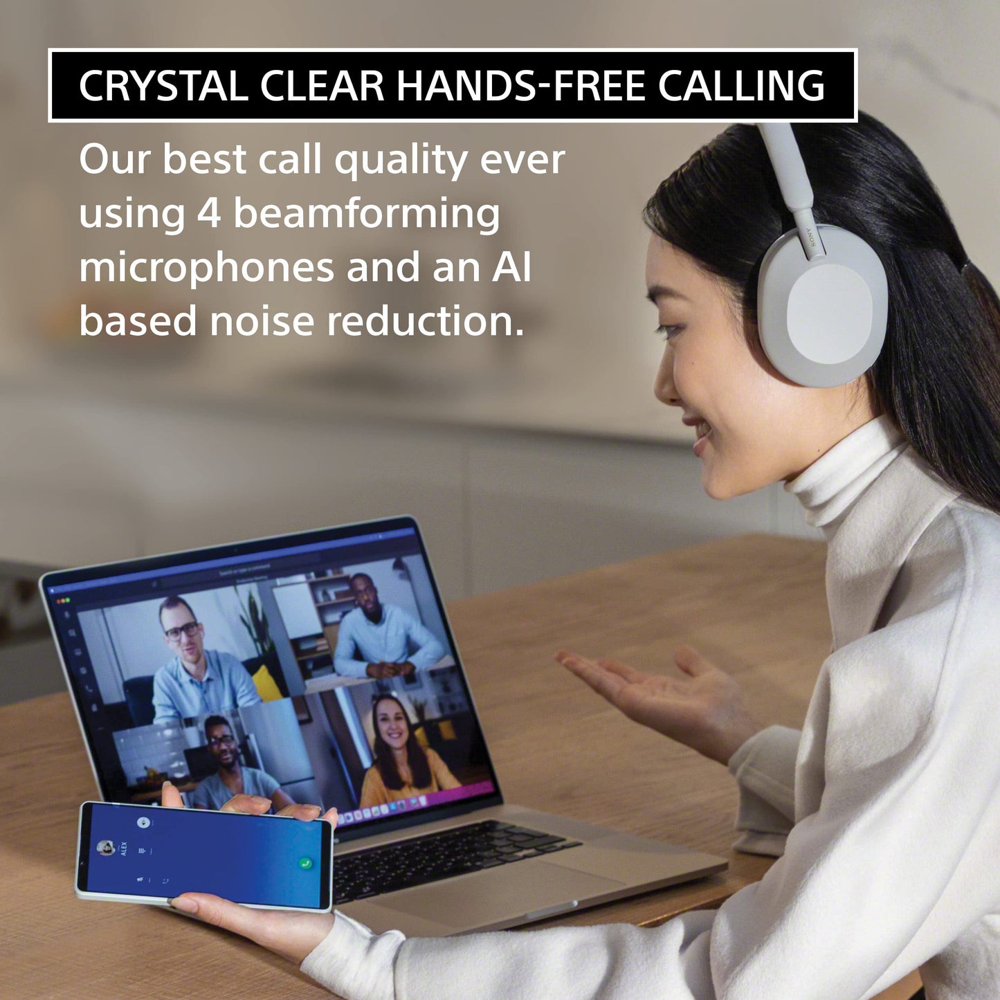 Sony WH-1000XM5 Premium Noise Canceling Headphones, Auto NC Optimizer, 30-Hour Battery, Alexa Voice Control, Midnight Blue