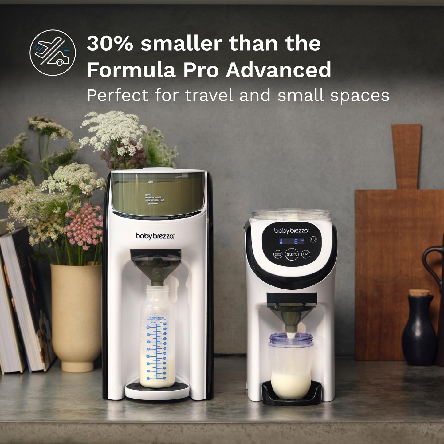 Baby Brezza Formula Pro Mini Baby Formula Mixer Machine Fits Small Spaces and is Portable for Travel– Bottle Makers Makes The Perfect Bottle for Your Infant On The Go, White