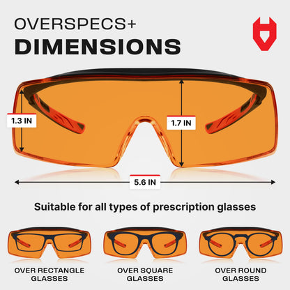 NoCry Blue Light Blocking Safety Glasses Over Eyeglasses with 100% UV Protection — UV Light Protection with Anti-Fog & Anti-Scratch Lenses; ANSI Z87.1 Certified — Adjustable Temples with Anti-Slip Tip