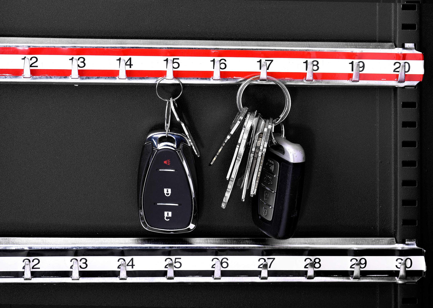 AdirOffice Key Storage Cabinet with Combination and Key Lock - Wall Mounted Steel Keybox w/Code - Durable Safe & Organizer for Keys