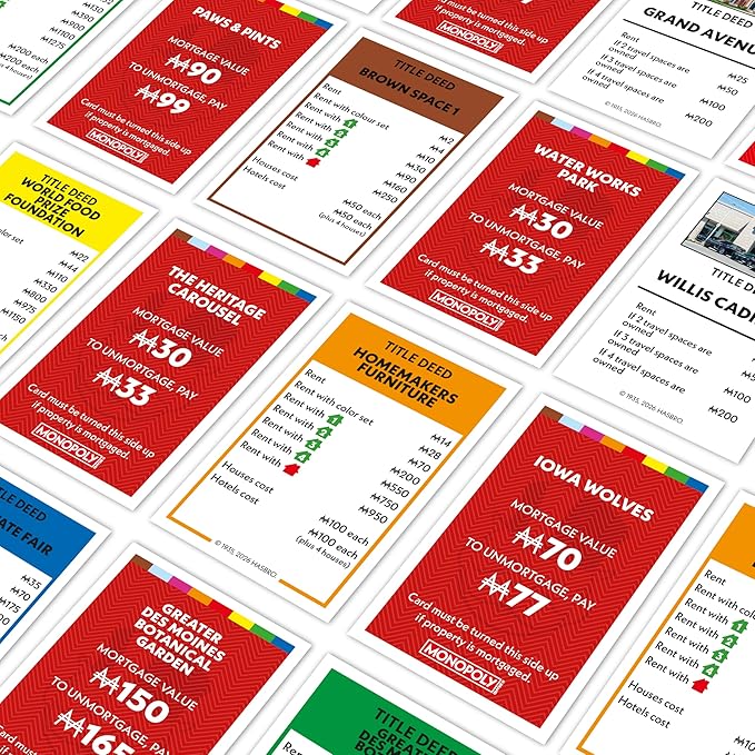 Monopoly Board Game – Des Moines IA Edition: 2-6 Players Family Board Games for Kids and Adults Board Games for Kids 8 and Up Great for Game Night