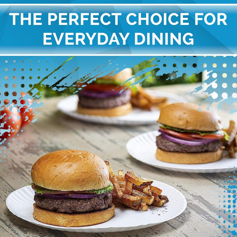 Perfectware- 6" Uncoated Paper Plates for Daily Use/Crafts/Events and Much More -Pack of 100ct