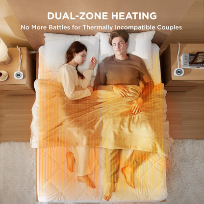 Bedsure Heated Mattress Pad King - Bed Warmer with Memory & Preheat Functions, 12-Hour Auto Off & 10 Heat Settings, Dual Controllers, Fast Heating, Brushed Electric Mattress Pad King, 78"x80"