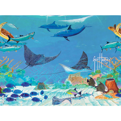 Tervis Guy Harvey - Ocean Scene Made in USA Double Walled Insulated Tumbler Travel Cup Keeps Drinks Cold & Hot, 24oz, Classic