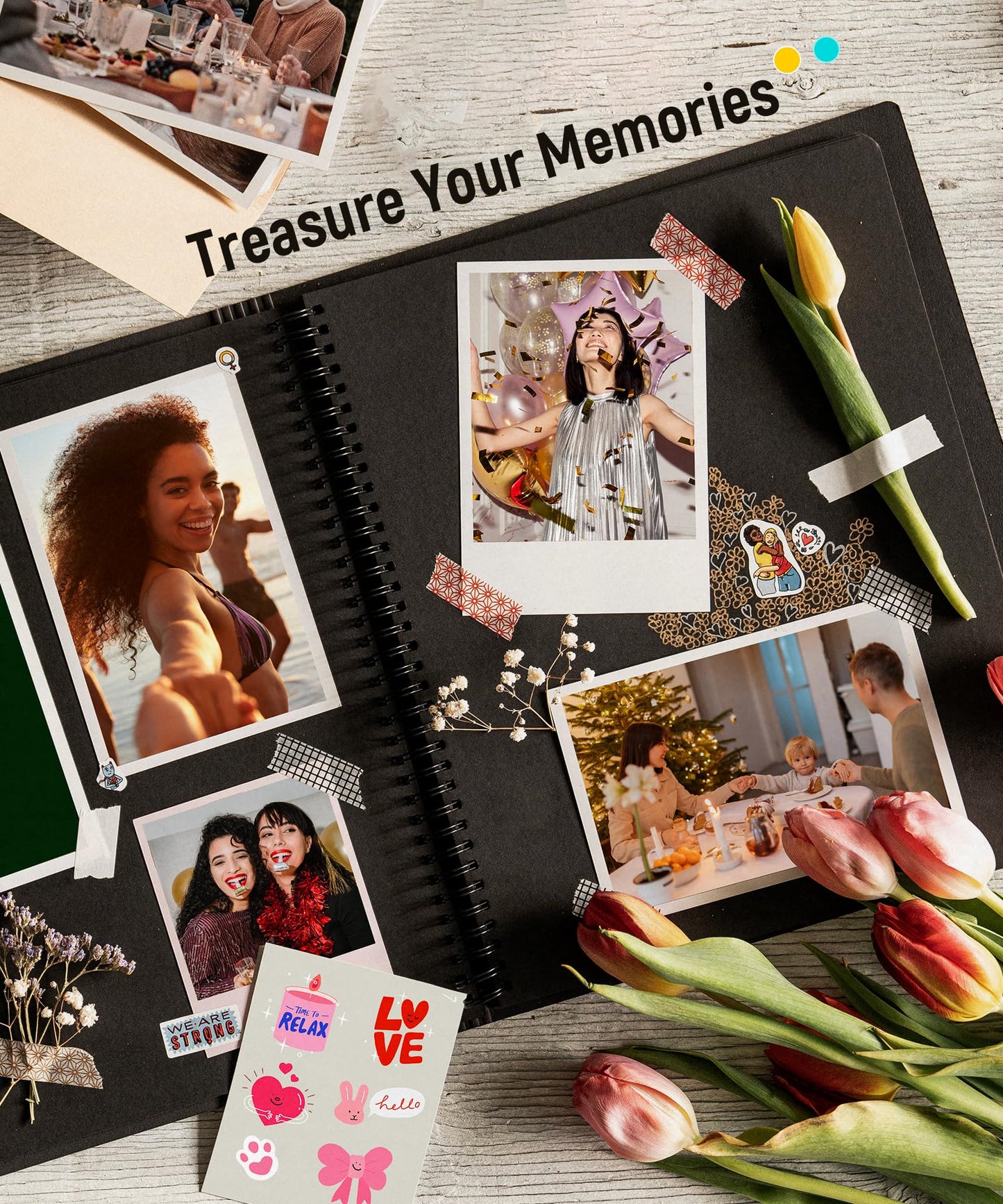 Liene M100 4x6'' Photo Printer Bundle (220 pcs +6 Ink Cartridges), Wi-Fi Picture Printer for iPhone, Android, Smartphone, Computer, Dye-Sublimation, Portable for Home Use