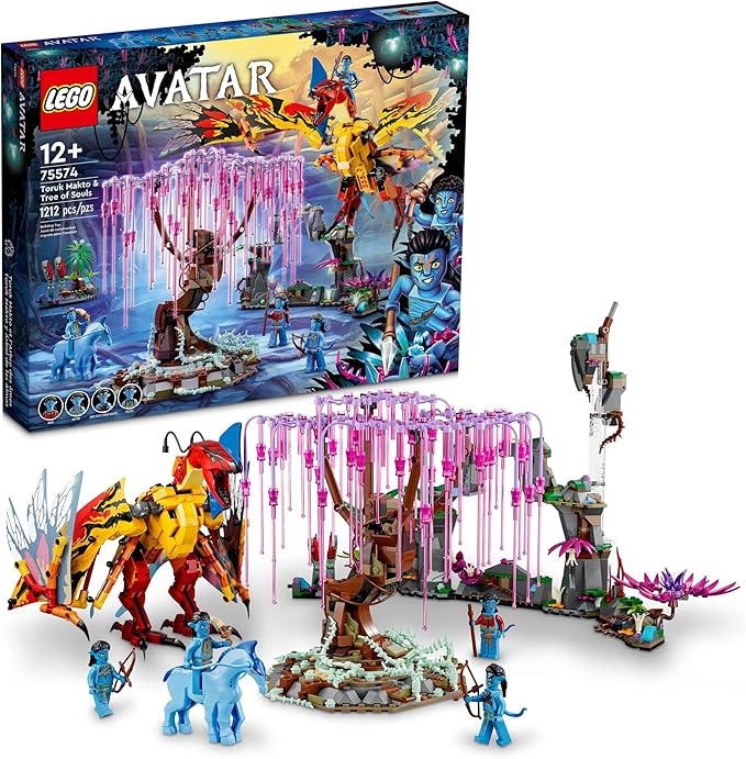 LEGO Avatar Toruk Makto &amp Tree of Souls 75574 Building Set - Movie Inspired Toy Set with Jake Sully and Neytiri Minifigures Direhorse Animal Figure Glow in The Dark Pandora Adventure