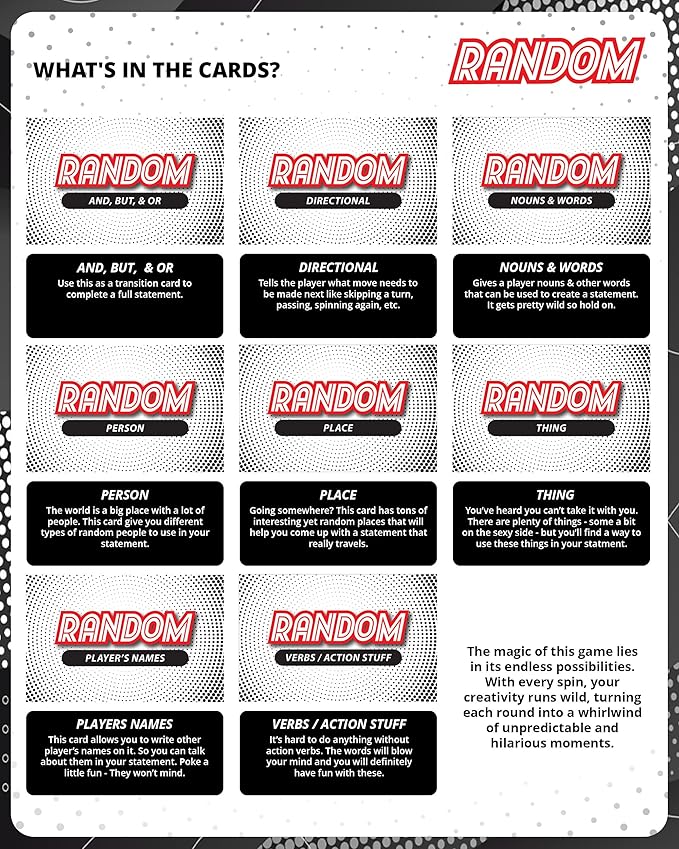 Random Spinner-Based Word Challenge Board Game for 18+ Funny Games Creative Strategy Party Game Spins Creative Wordplay and Card Actions Funny Gen Z College Party Group Player 2–8 Players