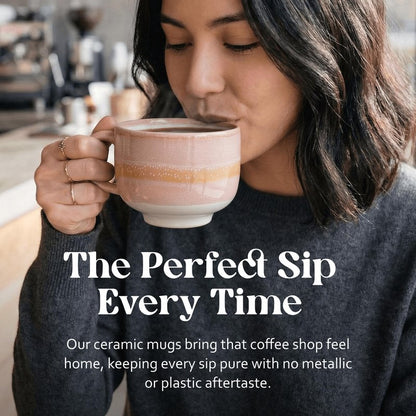 NOVA CERAMICS Large Coffee Mug - Ceramic Coffee Mug - Coffee Cups with Handle - 16 oz Coffee Mugs - Microwave & Dishwasher Safe - Gifts For Women Men Him Her - 16oz - Monsoon