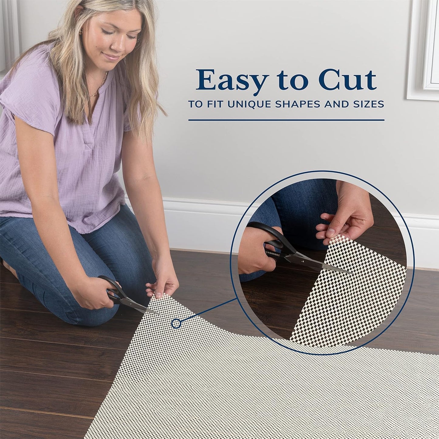 Veken Round Rug Pad Gripper - 4 Ft Size for Hardwood Floors | Non-Slip Protection