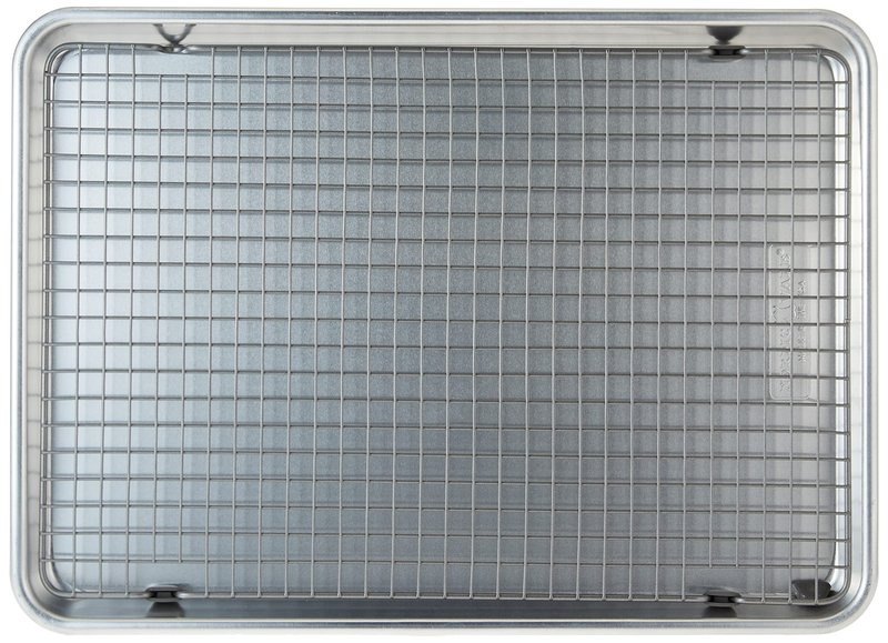 Nordic Ware - 43172AMZM Nordic Ware Half Sheet with Oven Safe Nonstick Grid, 2 Piece Set, Natural