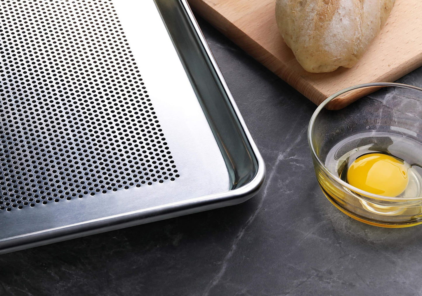 New Star Foodservice Commercial-Grade 18-Gauge Aluminum Sheet Pan/Bun Pan, Full Size, 18 L x 26 W x 1 H