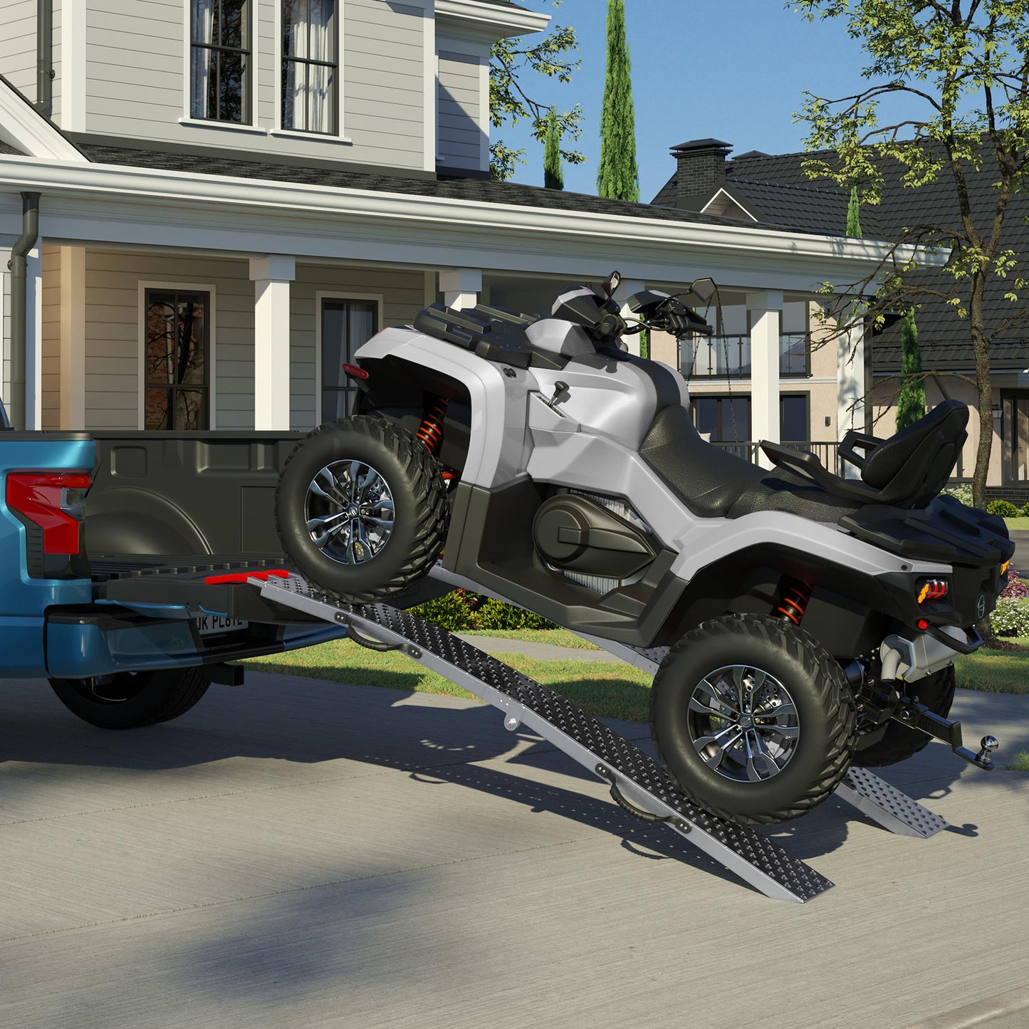 Loading Ramps - Set of Two 69-Inch Folding Ramps for ATVs, Motorcycles, Mowers, Carts, and More - 2200lb Combined Capacity Car Ramp Set by Stalwart