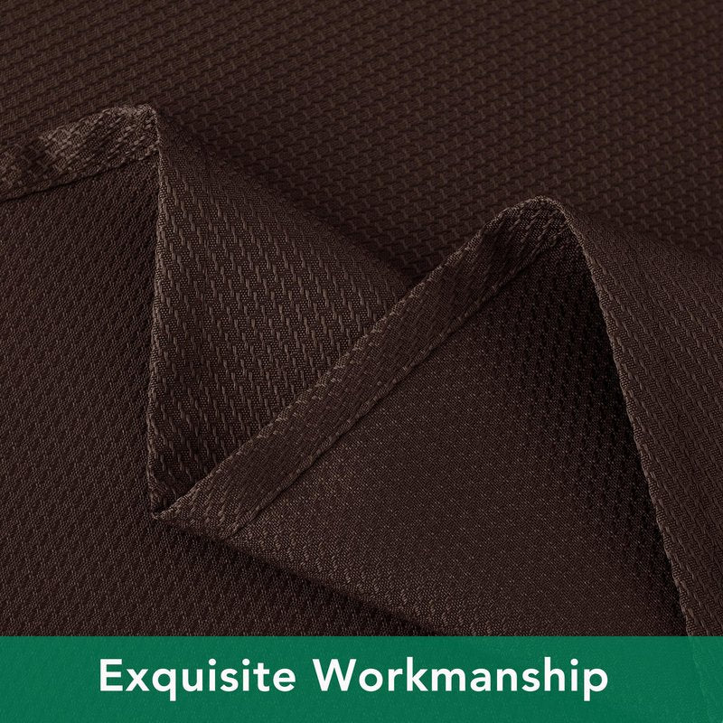 Biscaynebay Textured Fabric Round Tablecloths 70", Brown Water Resistant Table Cloth Circle Folding Table Covers for Dining, Kitchen, Wedding, Parties etc. Machine Washable