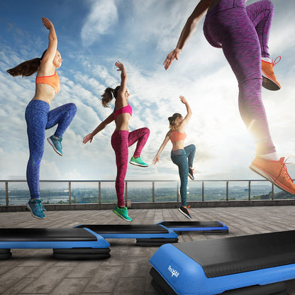 Yes4All 2-in-1 Adjustable Aerobic Step Platform Fitness Exercise Stepper with Rocker Balance Board Legs for Home Workout, Step Exercise & Balance Training