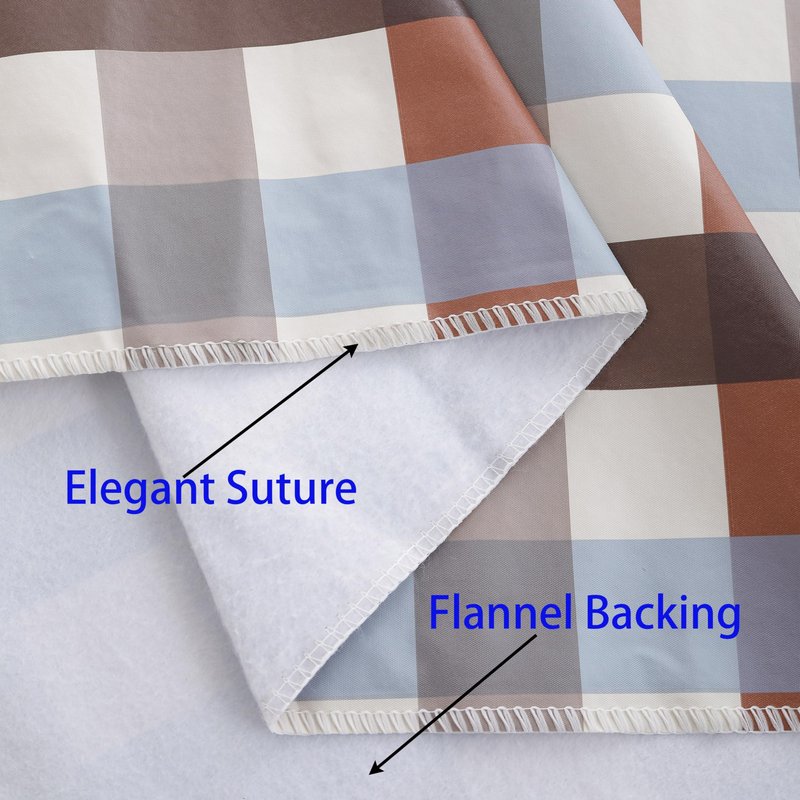 Walrus Heavy Duty Vinyl Tablecloth with Flannel Backing Waterproof Oil-Proof Plastic Table Cloth Stain-Resistant Wipeable Rectangle or Square Table Cover for Indoor and Outdoor (Checkered,60x84 Inch)