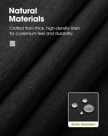 Pureegg Rectangle Linen Tablecloth Waterproof & Stain Resistant, Wrinkle-Free Table Cloth Adds Elegance and Protection, Ideal for Dining, Party, Wedding and Outdoor, 52 x 70 Inch, Black