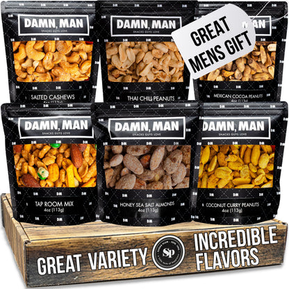 Gift Baskets for Men – Gourmet Nuts Gift Basket, Birthday Gift for Dad, Husband & Adults, Roasted Snack Box Variety, Fathers day gift
