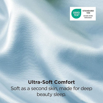 Bedsure Satin Pillowcases - Luxurious Silk-Like Queen Size Set of 2 | Aqua, 20x30 Inches, Envelope Closure