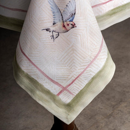 Maison d' Hermine Table Cloth Square Table 100% Cotton 54 x 54 Inches Tablecloth Reusable Decorative for Dining Kitchen Room Farmhouse Home Gifts for Mothers Day Spring Summer - Flying Birds