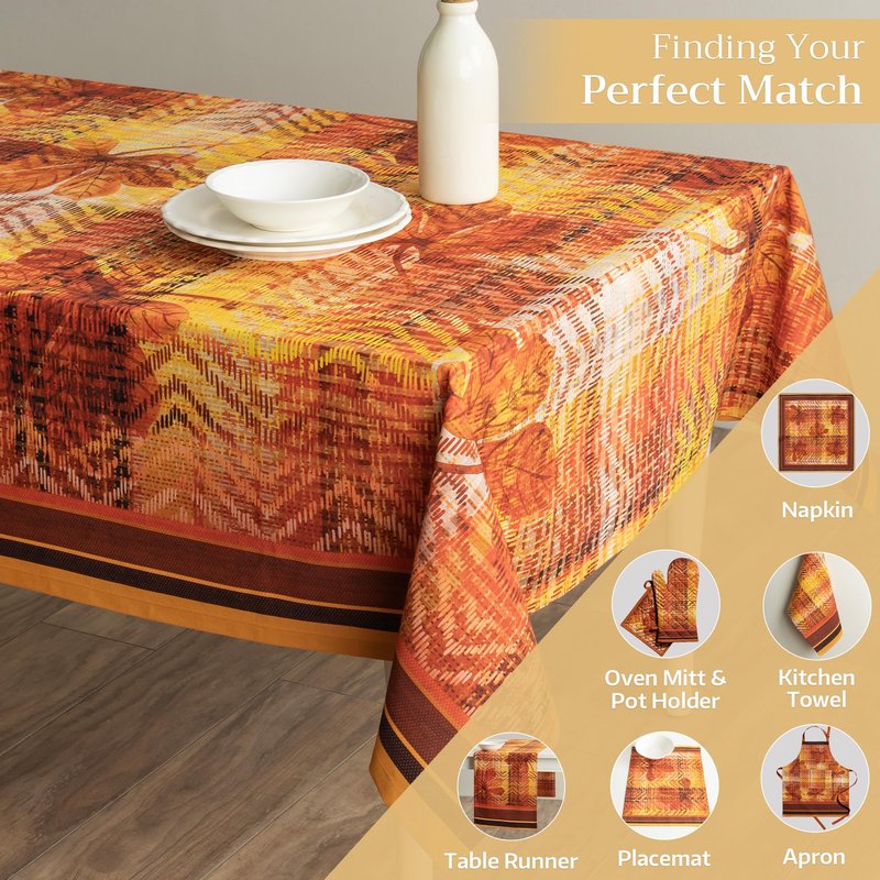 Maison d' Hermine Table Cloth Rectangle Table 100% Cotton 60 x 108 Inches Fall Tablecloth Reusable Everyday Use for Thanksgiving Christmas Decorations Dining Farmhouse Party (Thanksgiving Tartan)
